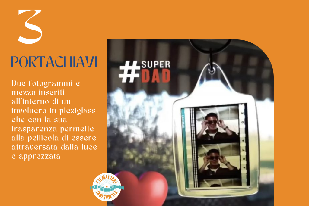 Portachiavi realizzati con la vera pellicola cinematografica - regalo per appassionati di cinema