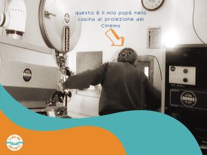 papà faceva il proiezionista, la mamma la cassiera, la nonna la maschera e io e mia sorella eravamo le addette al bar papà faceva il proiezionista, la mamma la cassiera, la nonna la maschera e io e mia sorella eravamo le addette al bar