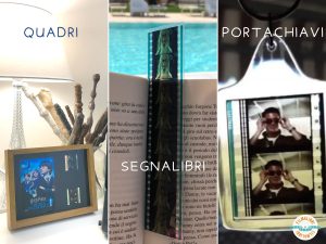 Quadri - Segnalibri - Portachiavi Filmalibri Quadri - Segnalibri - Portachiavi Filmalibri realizzati con la vera pellicola cinematografica dei trailer che venivano proiettati al cinema